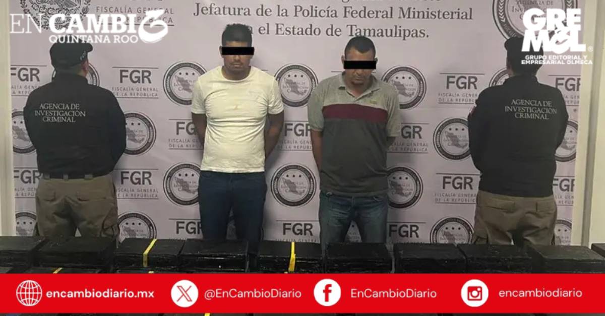 Detienen a dos personas con 712 kilos de metanfetamina ocultos entre tostadas de nopal en Tamaulipas