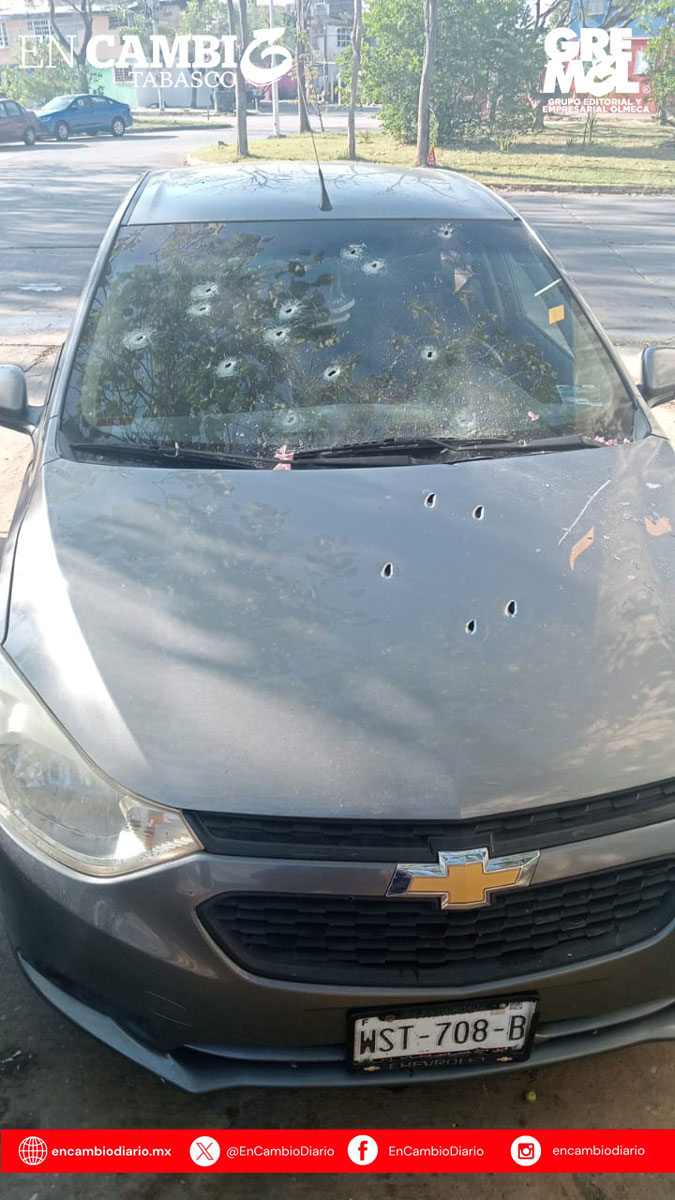 Atacan a balazos a policía estatal en Villahermosa; también resulta herido un checador de transporte