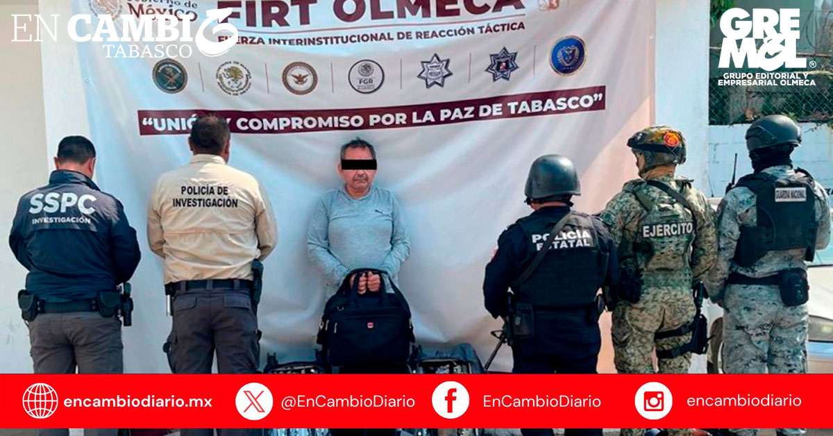 Autoridades aseguran droga y armas en operativos coordinados en Tabasco