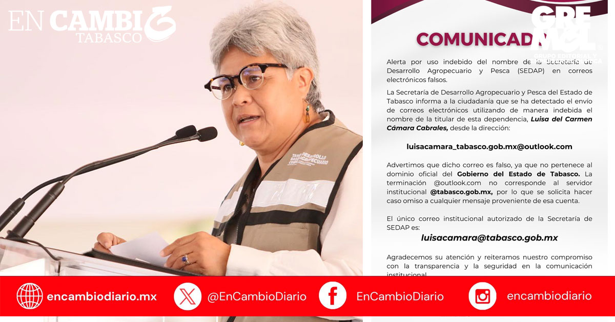 Detectan en Tabasco correos falsos a nombre de la SEDAP