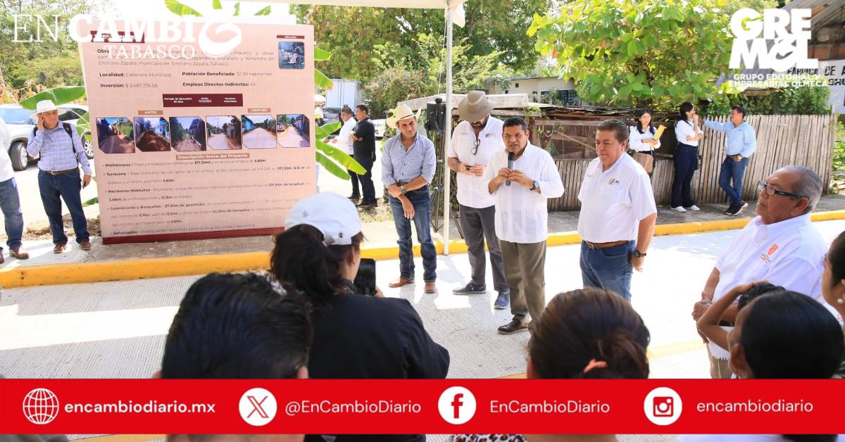 Entrega Javier May obras de modernización vial que atienden a comunidades marginadas y acortan brechas de desigualdad en Emiliano Zapata