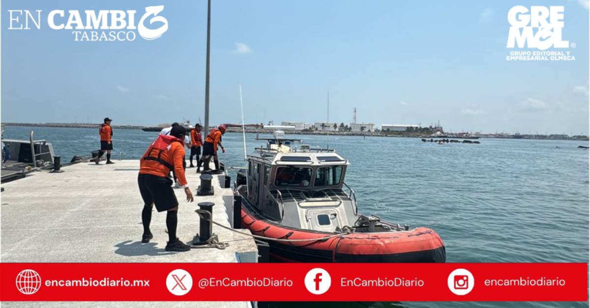 Marina realiza simulacro de búsqueda y rescate marítimo en Dos Bocas, Tabasco