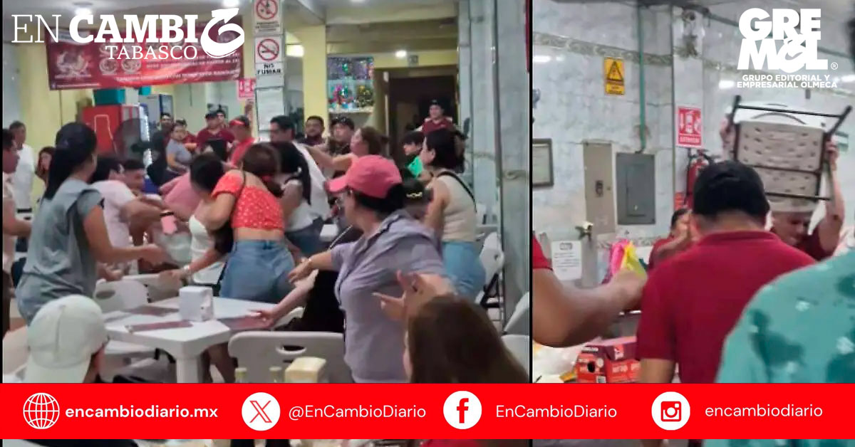 Pelea callejera en taquería de Villahermosa deja un herido grave
