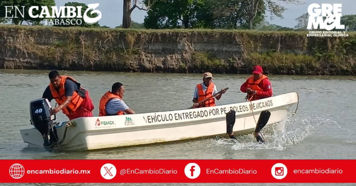 Reanudan búsqueda de menor desaparecido en el río San Cipriano, Nacajuca