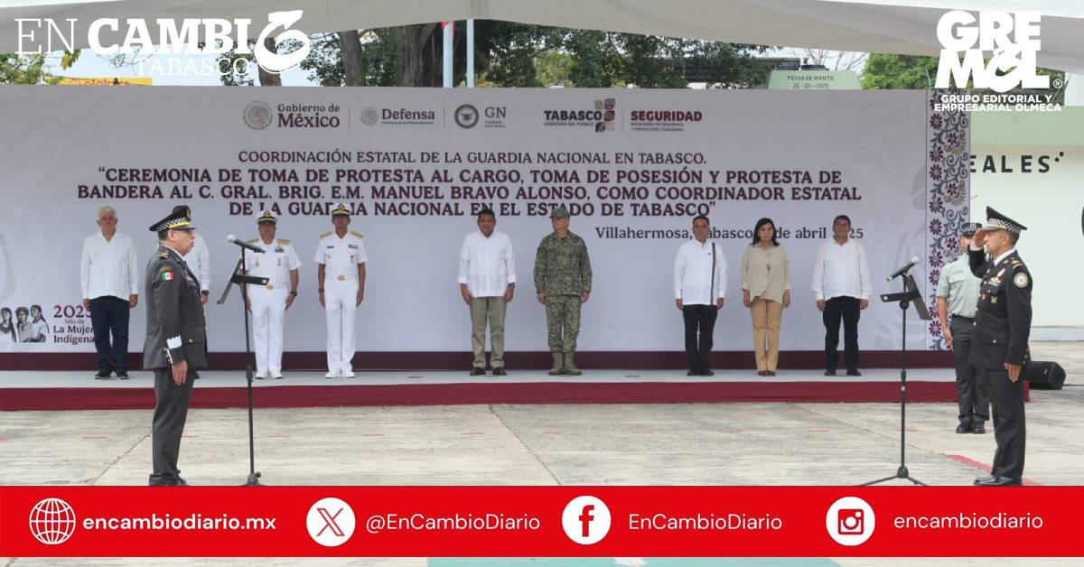 Toma protesta el nuevo coordinador de la Guardia Nacional en Tabasco