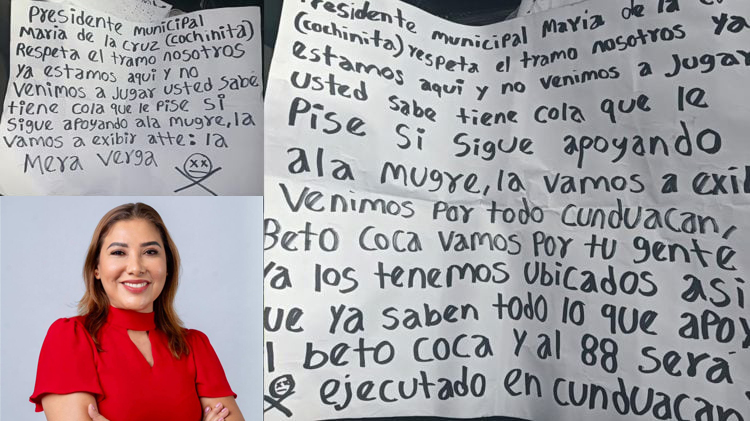 Amenazas contra la alcaldesa de Cunduacán: mensajes intimidades y vehículos quemados.