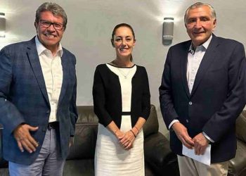 Se reúne Sheinbaum con Ricardo Monreal y Adán Augusto López en Palacio Nacional