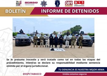 SSPC y FIRT Olmeca detienen a policía activo en Tabasco por delitos contra la salud