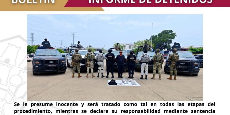 SSPC y FIRT Olmeca detienen a policía activo en Tabasco por delitos contra la salud