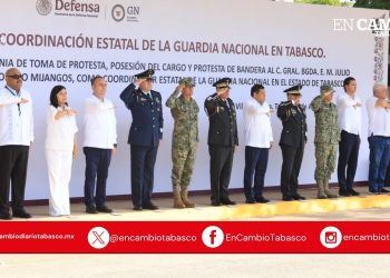 Atestigua Javier May toma de posesión del nuevo coordinador de la Guardia Nacional en Tabasco