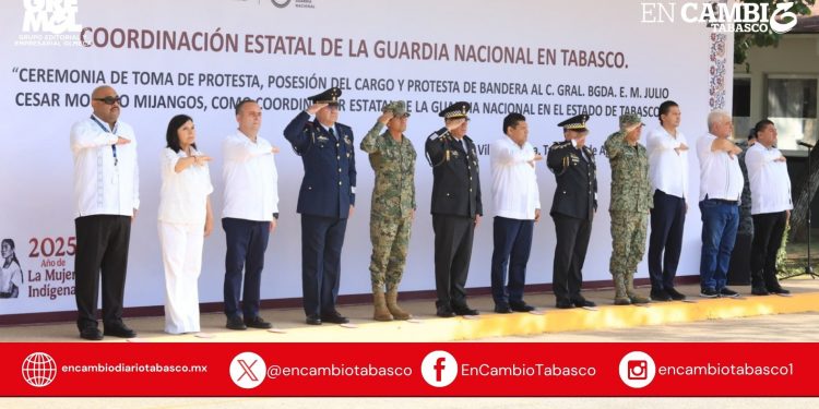 Atestigua Javier May toma de posesión del nuevo coordinador de la Guardia Nacional en Tabasco