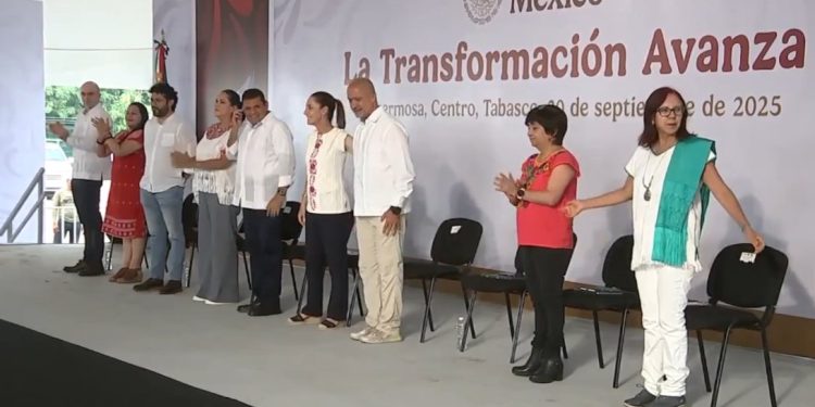 Gira por Tabasco: May respalda totalmente a Sheinbaum en evento masivo