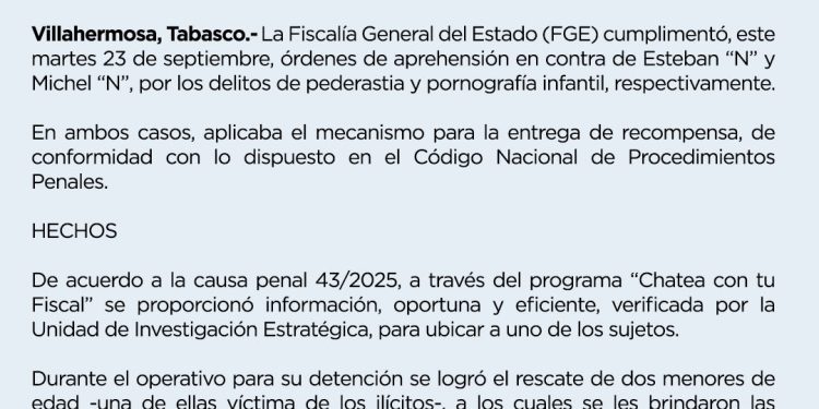 Detienen a pederastas en Tabasco