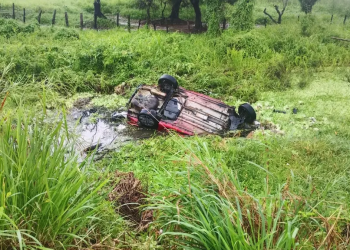 Auto accidentado en Villahermosa cae en pantano
