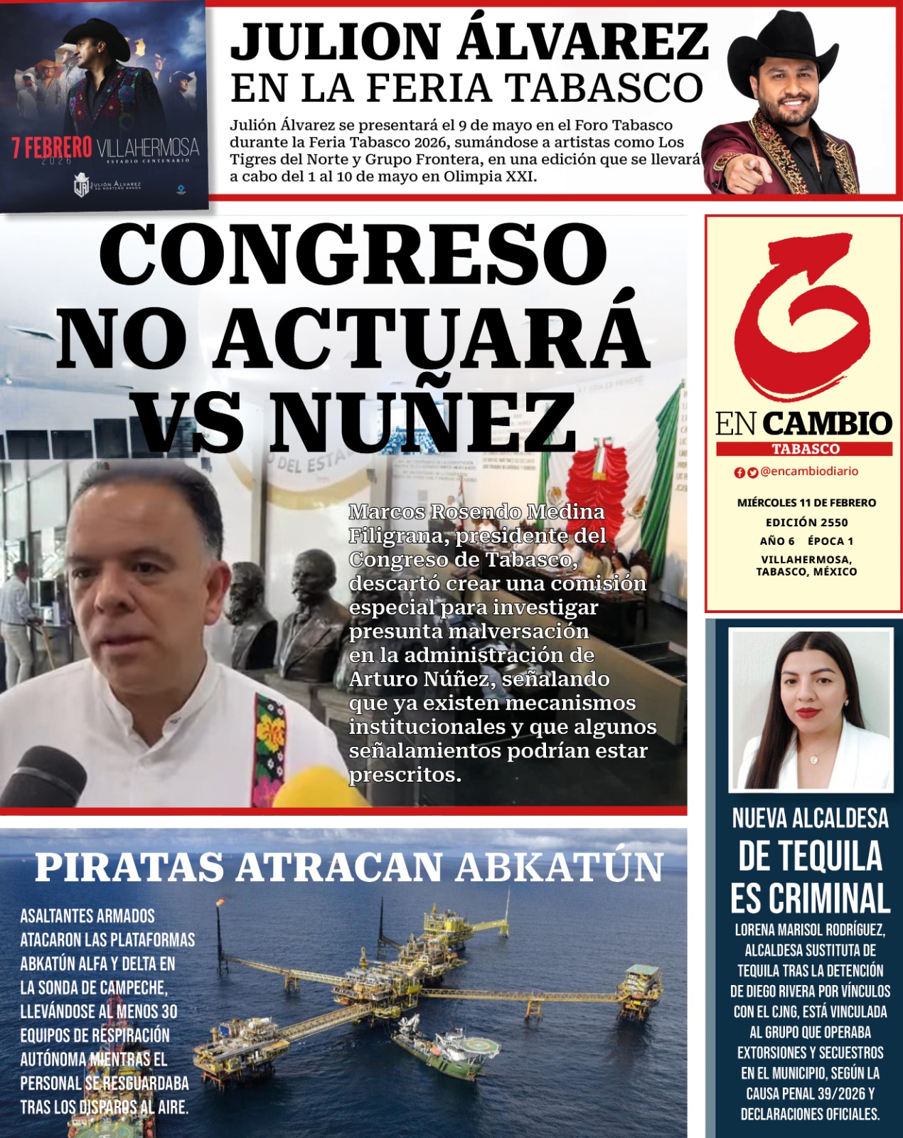 En Cambio Diario Tabasco 11 de feb 2026 En Cambio Diario Tabasco 11 de feb 2026