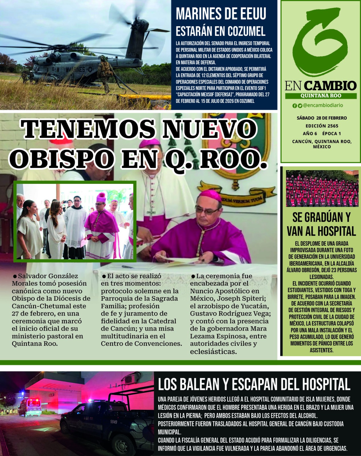 PortadaEn Cambio de Quintana Roo 28 de febrero 2026 Portada En Cambio de Quintana Roo 28 de febrero 2026