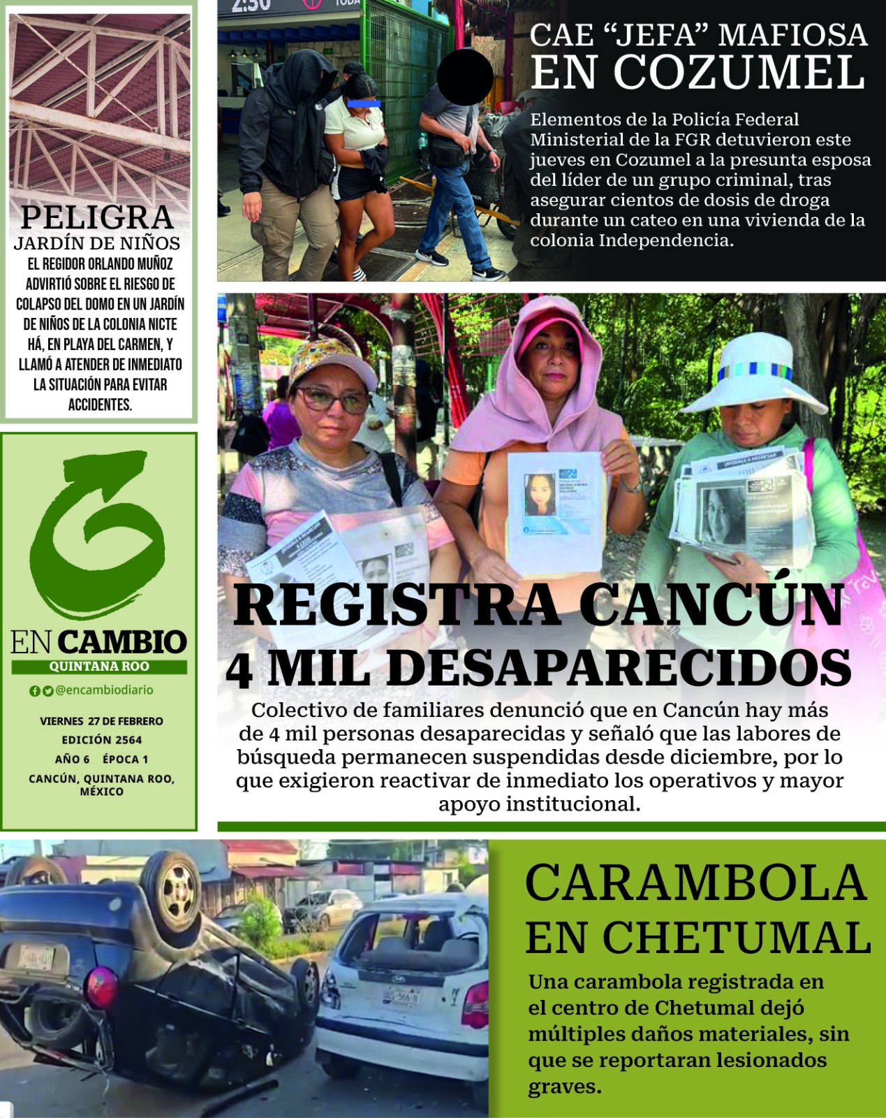 portada en cambio de Quintana Roo 27 feb 2026