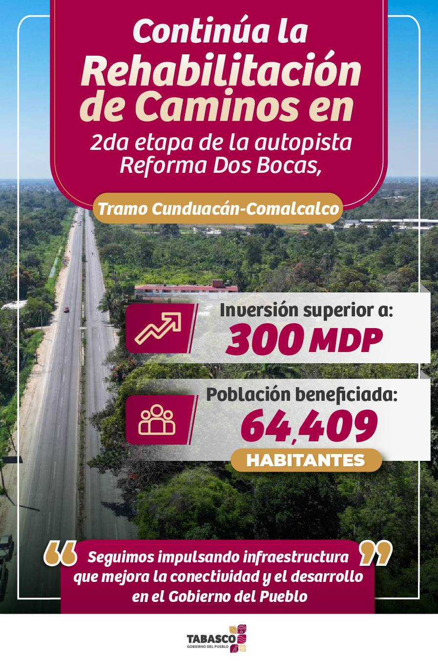 Rehabilitación de caminos en Tabasco