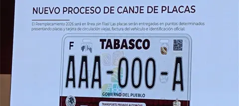 Canje de placas Tabasco: Supera 532 mdp