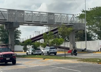 puente peatonal Parque Tabasco casi listo