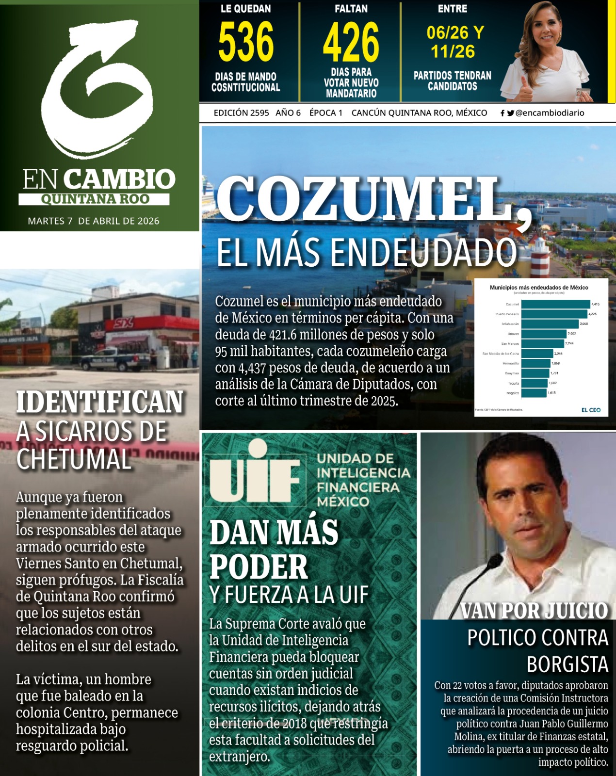 Portada en cambio qroo o 7 abril 2026