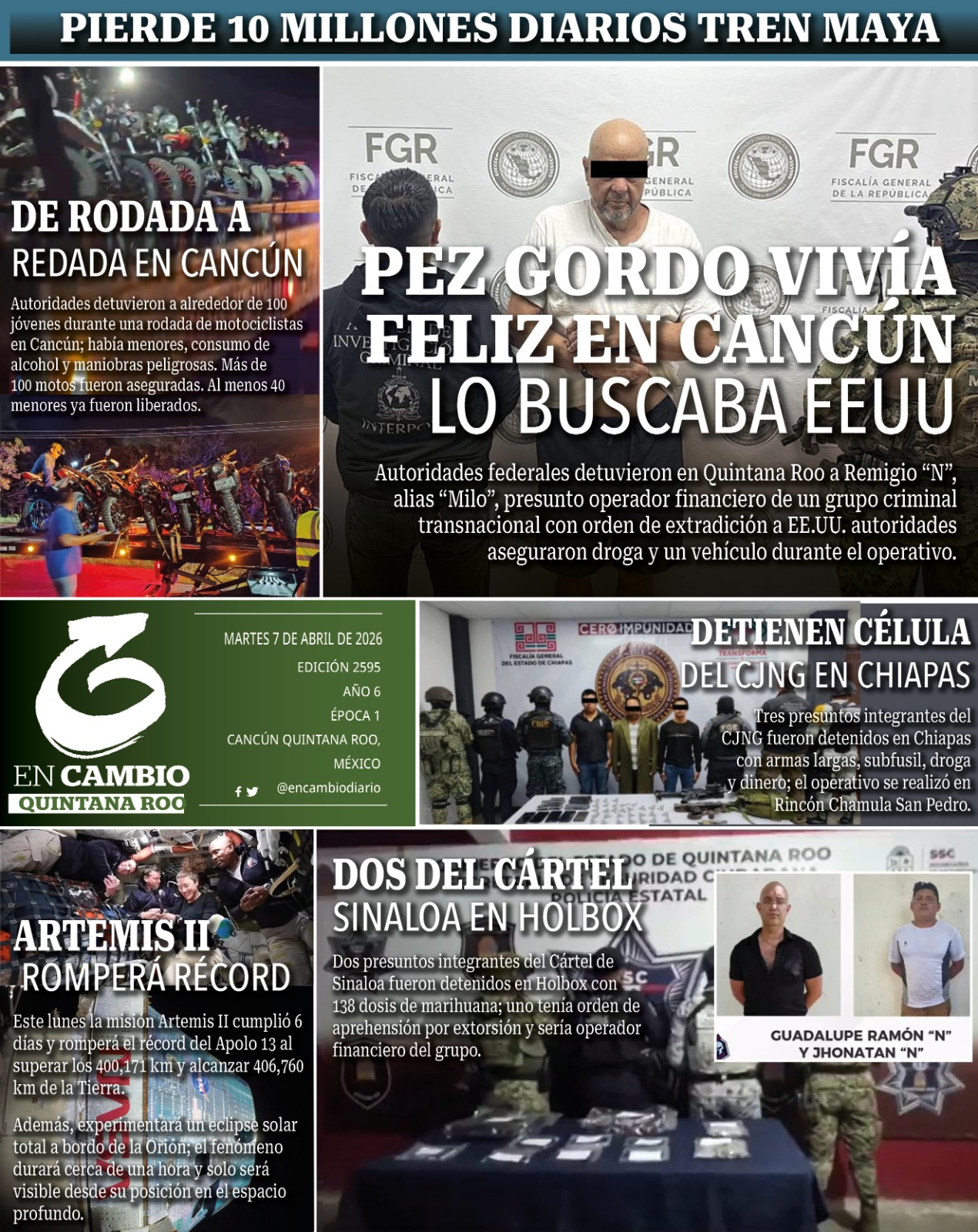 contra Portada en cambio qroo 7 abril 2026