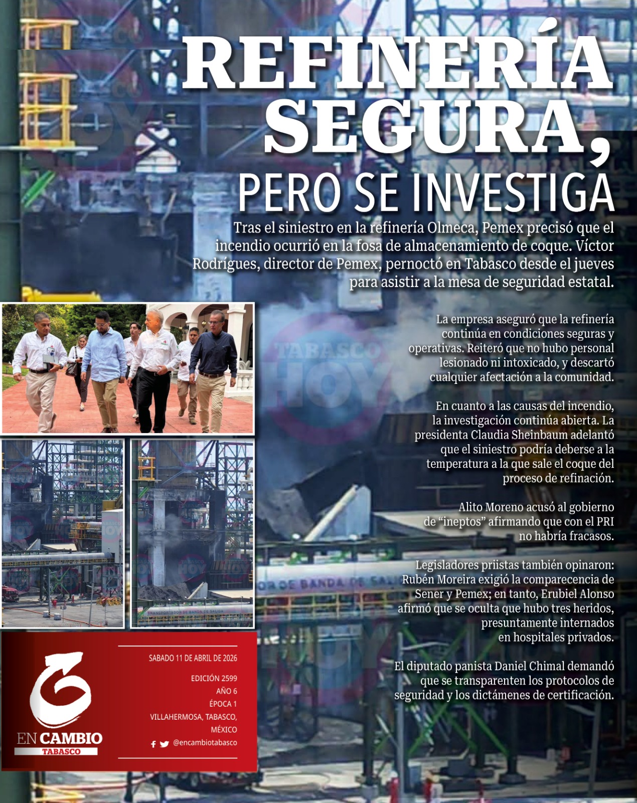 contraportada en cambio diario tabasco 11 de abril 2026 contraportada en cambio diario tabasco 11 de abril 2026