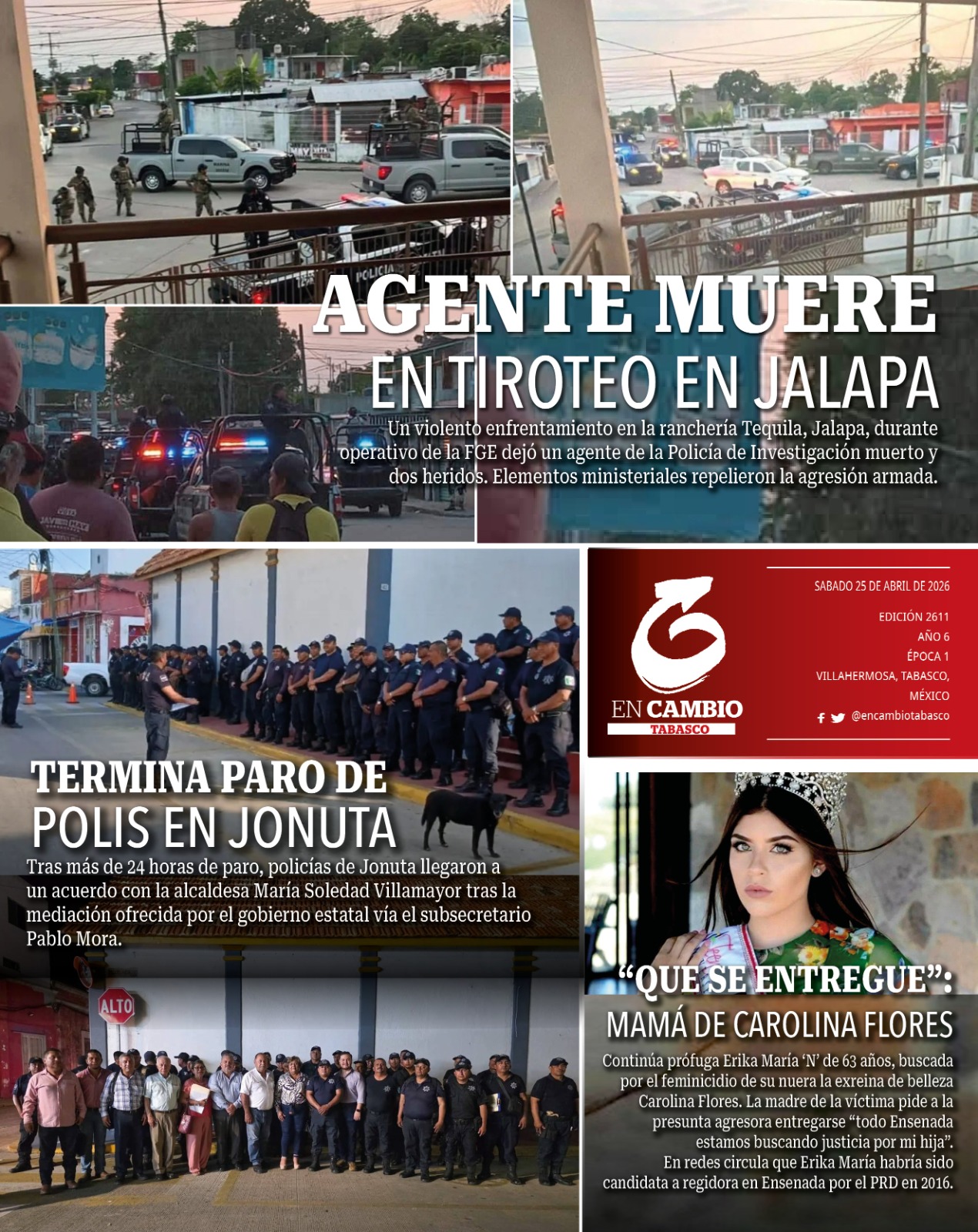 contraportada en cambio tabasco 25 abril 2026 contraportada en cambio tabasco 25 abril 2026
