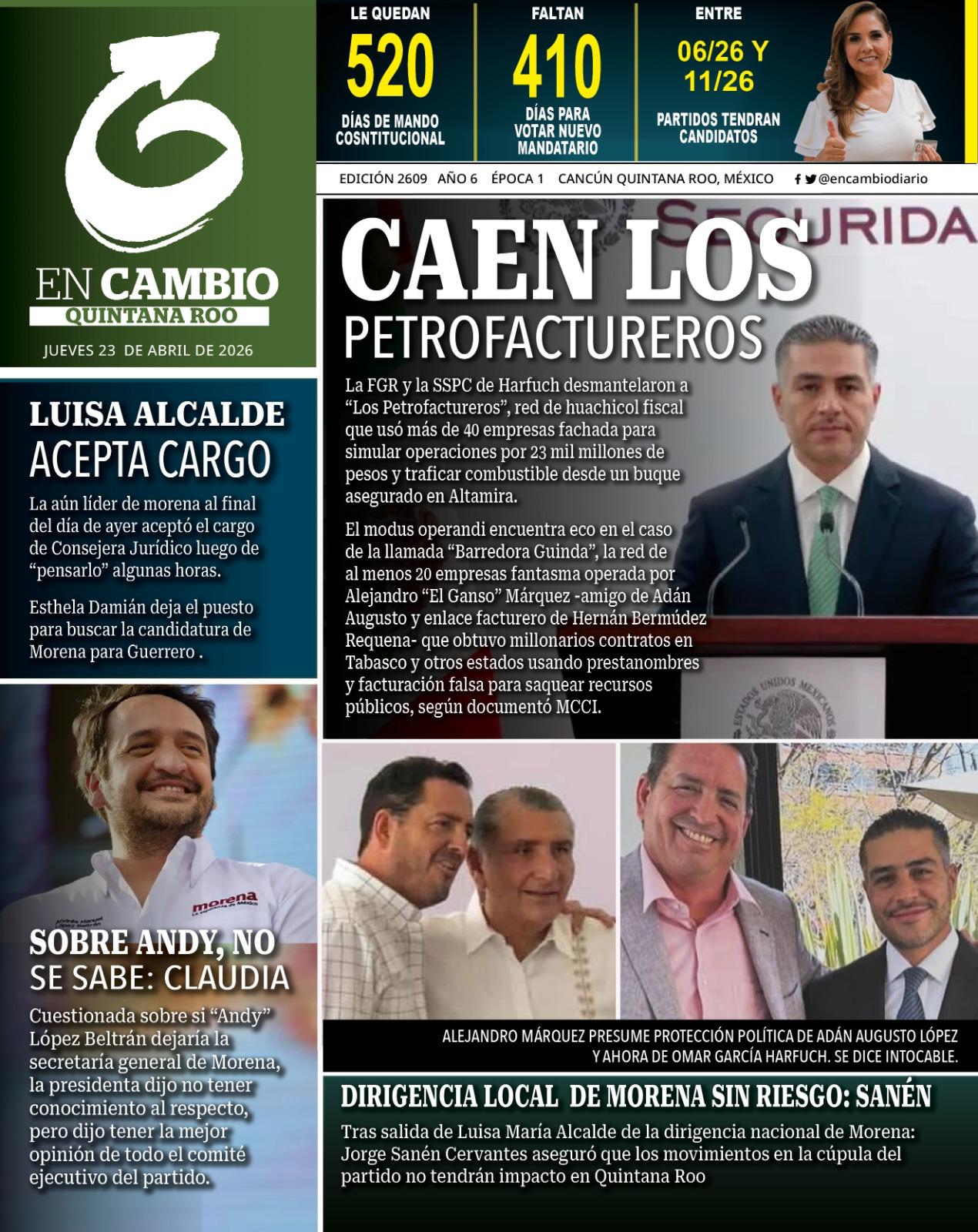 portada en cambio diario qroo 22 de abril 2026 portada en cambio diario qroo 22 de abril 2026