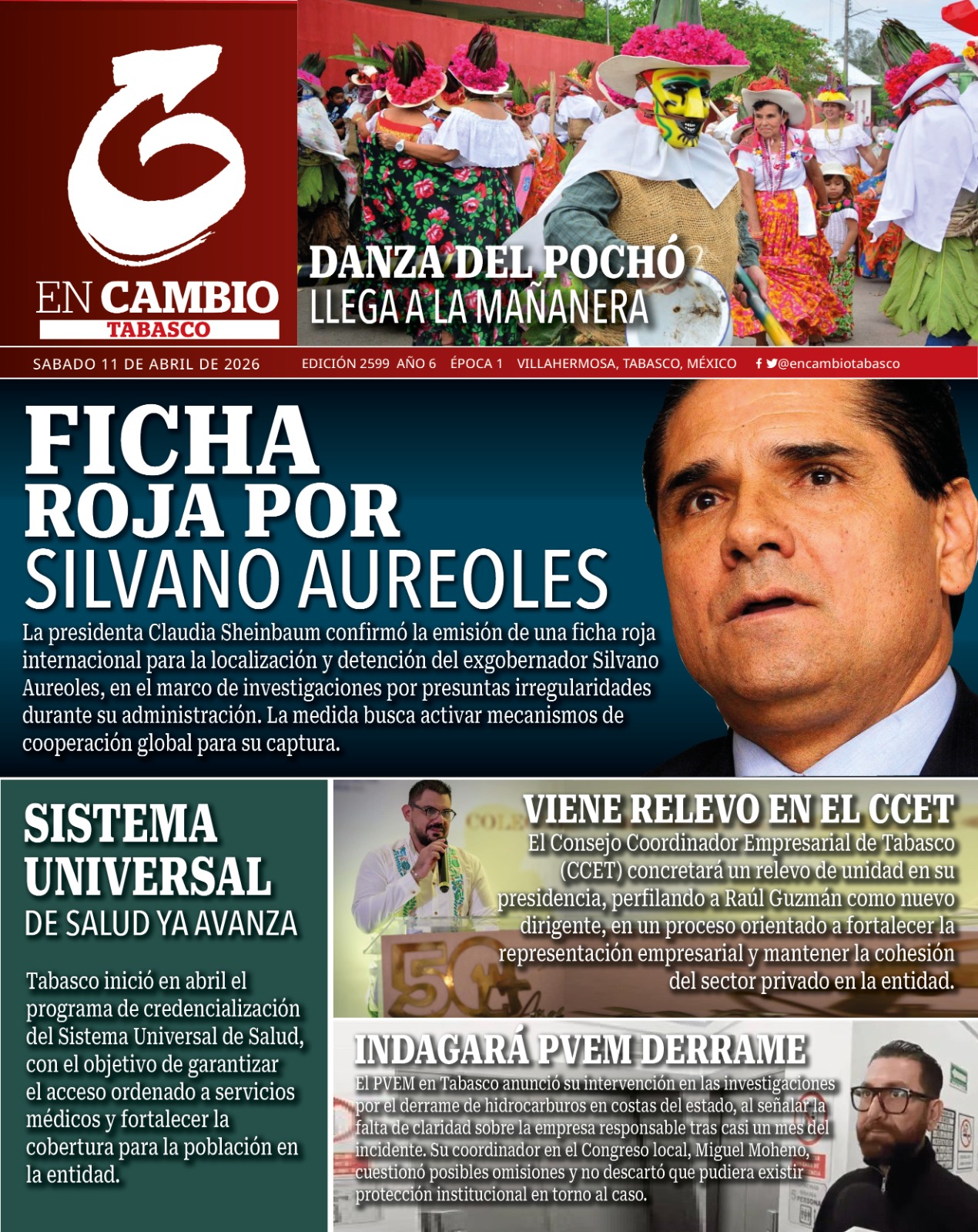 portada en cambio diario tabasco 11 de abril 2026 portada en cambio diario tabasco 11 de abril 2026