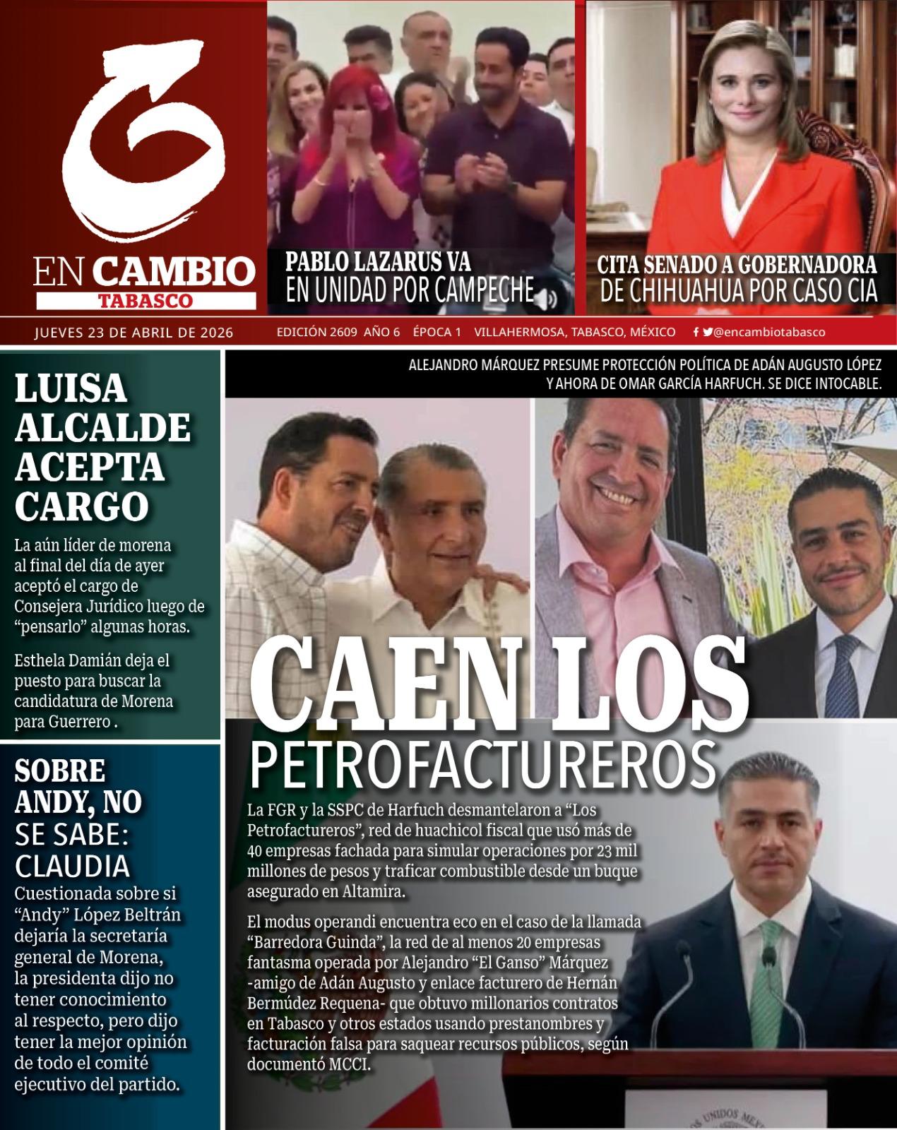 portada en cambio diario tabasco 22 de abril 2026 portada en cambio diario tabasco 22 de abril 2026