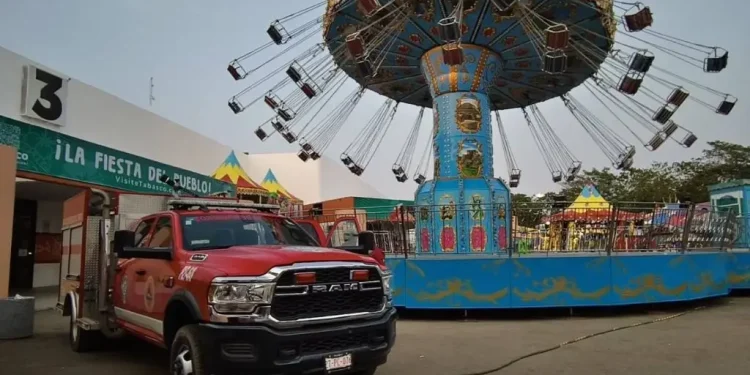 Big Rhino y Protección Civil supervisan juegos mecánicos en Feria Tabasco 2026