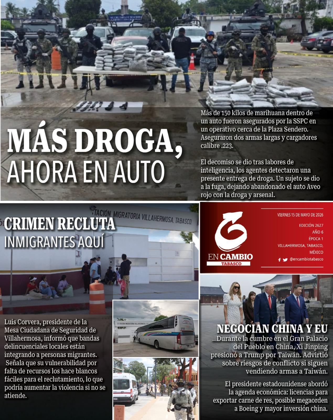 contra portada en cambio diario de tabasco 15 mayo 2026 contra portada en cambio diario de tabasco 15 mayo 2026