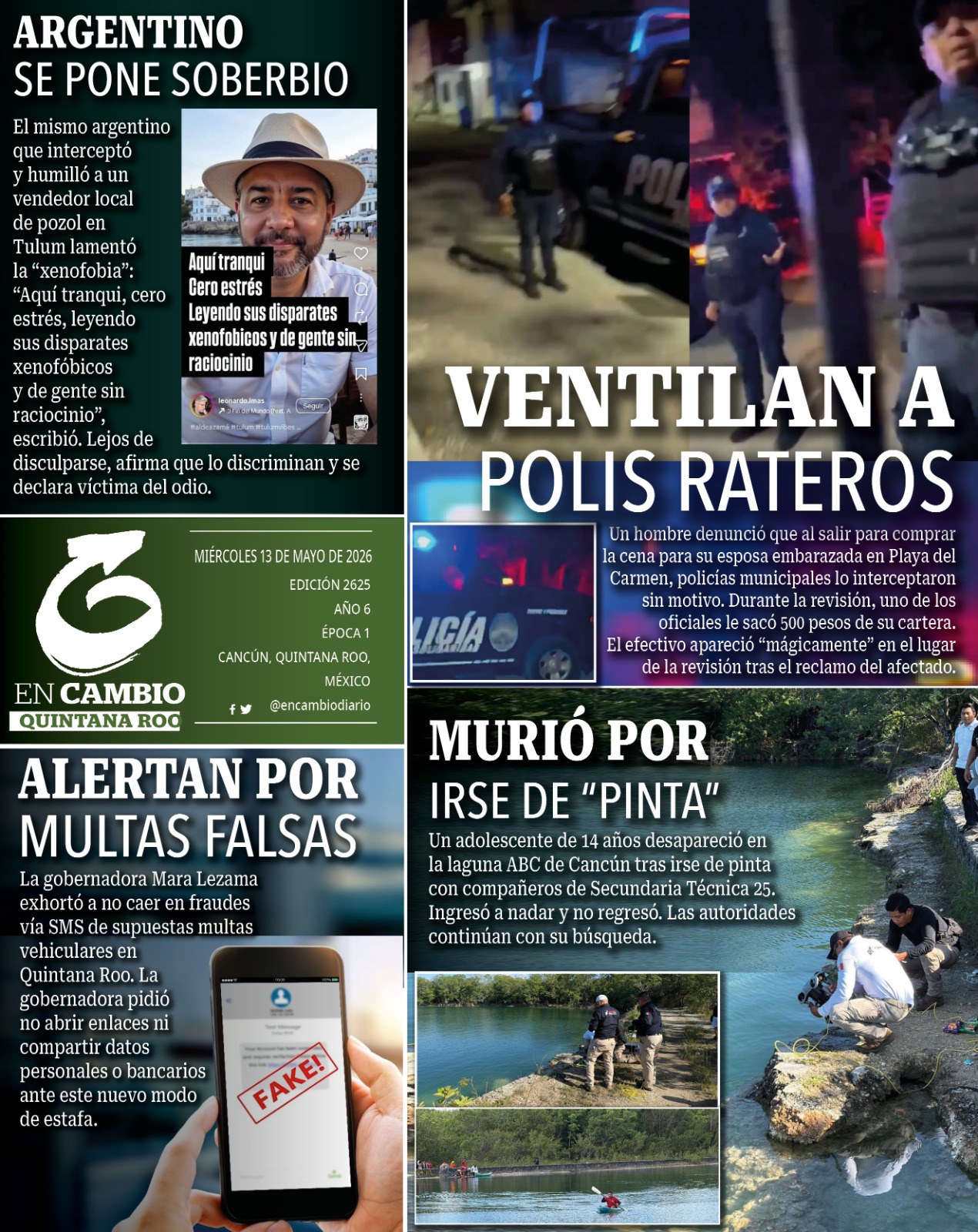 contra portada en cambio diario qroo 13 mayo 2026 contra portada en cambio diario qroo 13 mayo 2026
