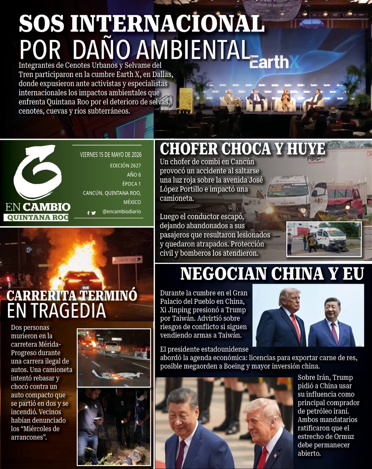contra portada en cambio diario qroo 15 mayo 2026 contra portada en cambio diario qroo 15 mayo 2026