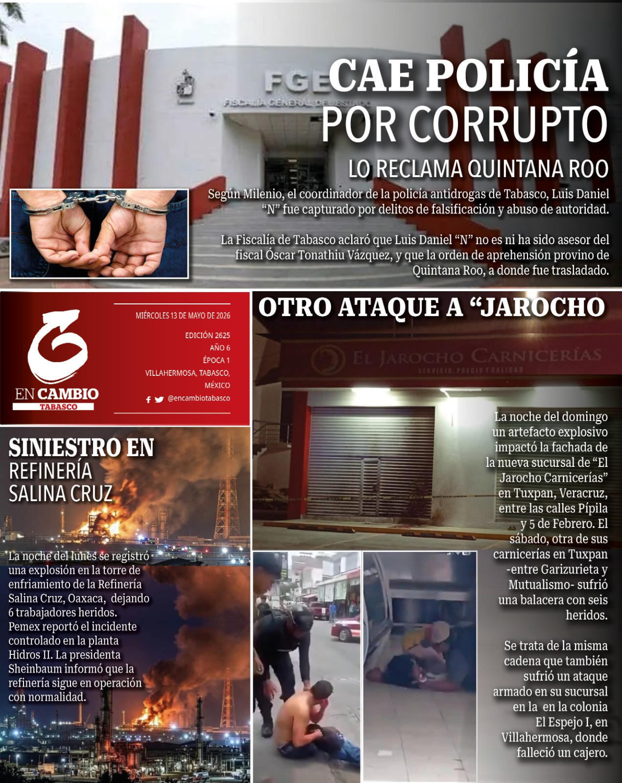 contra portada en cambio diario tabasco 13 mayo 2026 contra portada en cambio diario tabasco 13 mayo 2026