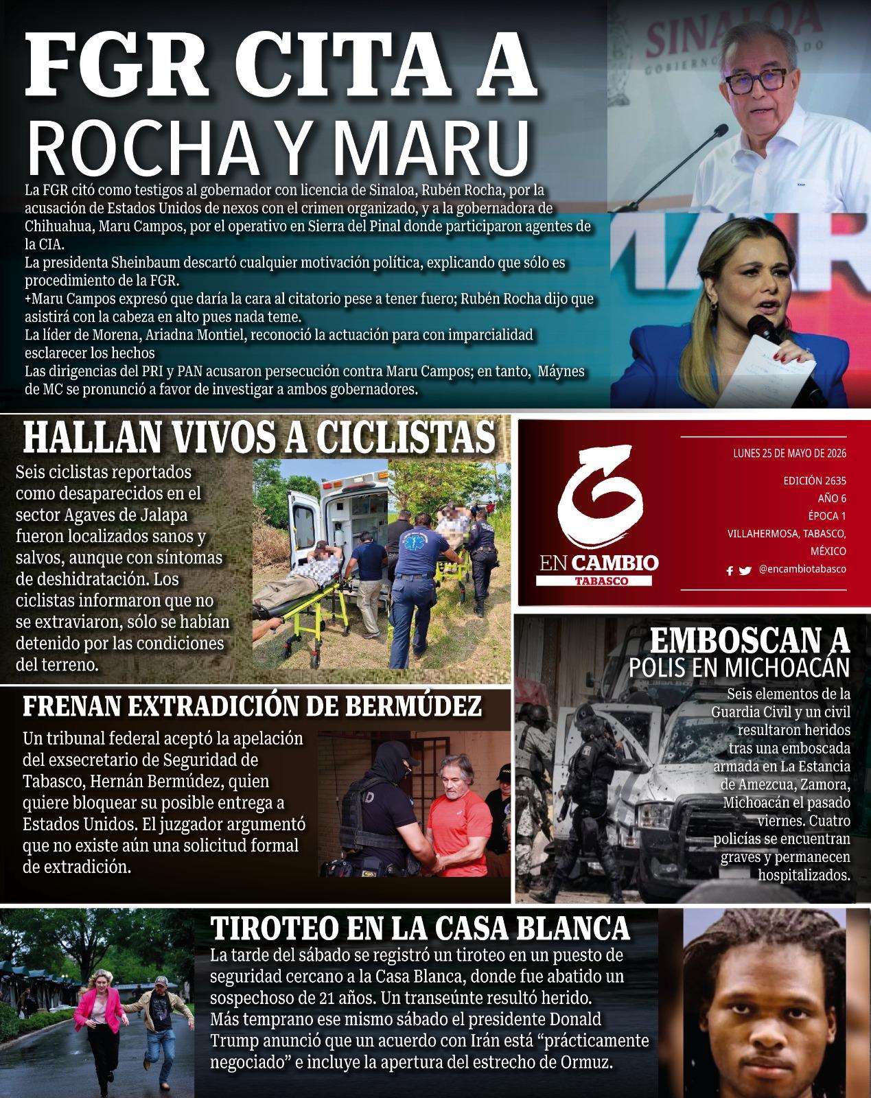 contra portada en cambio diario tabasco 25 mayo 2026 contra portada en cambio diario tabasco 25 mayo 2026