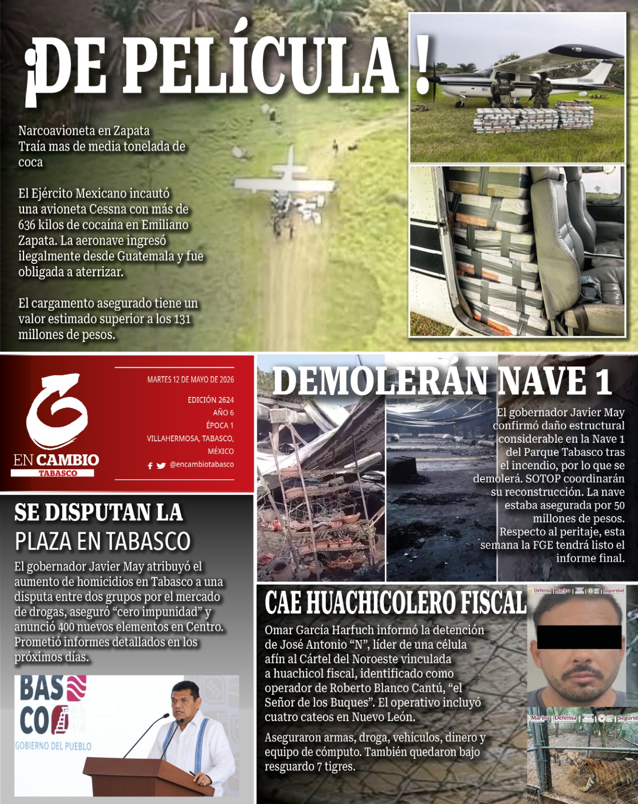 contraportada en cambio diario tabasco 12 mayo 2026 contraportada en cambio diario tabasco 12 mayo 2026