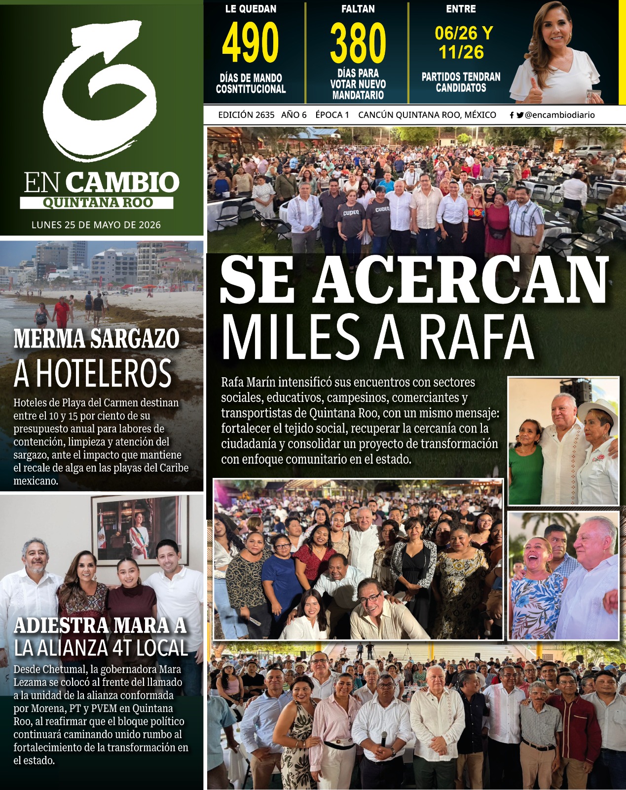 portada en cambio diario qroo 25 mayo 2026 portada en cambio diario qroo 25 mayo 2026