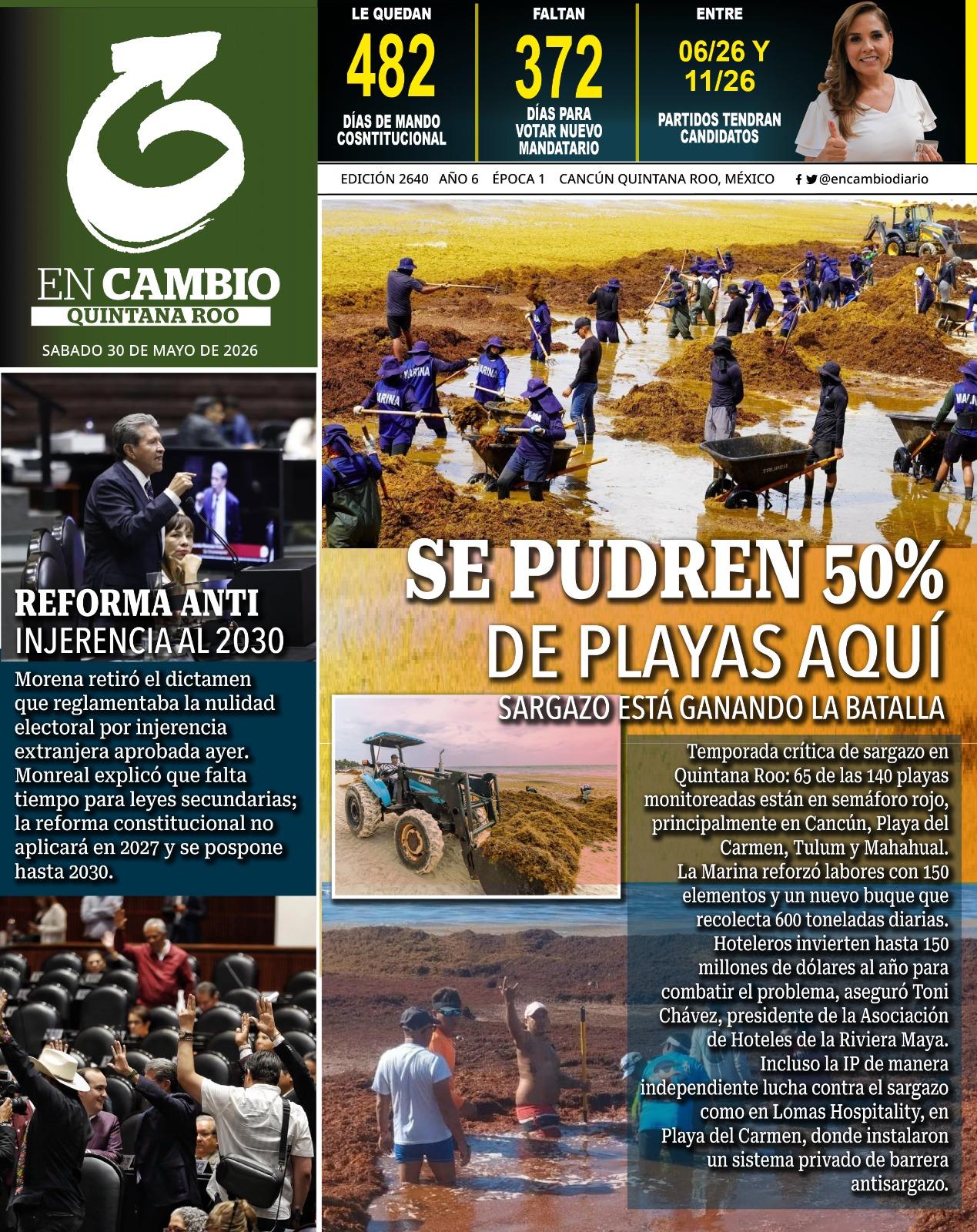portada en cambio diario qroo 30 mayo 2026 portada en cambio diario qroo 30 mayo 2026