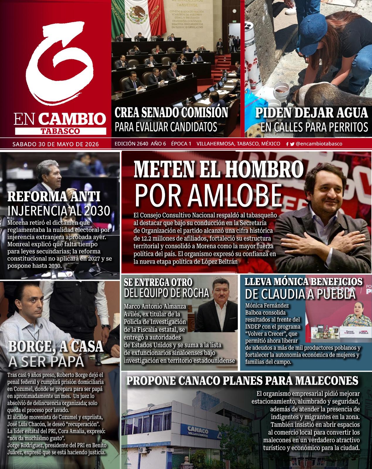 portada en cambio diario tabasco 30 mayo 2026 portada en cambio diario tabasco 30 mayo 2026
