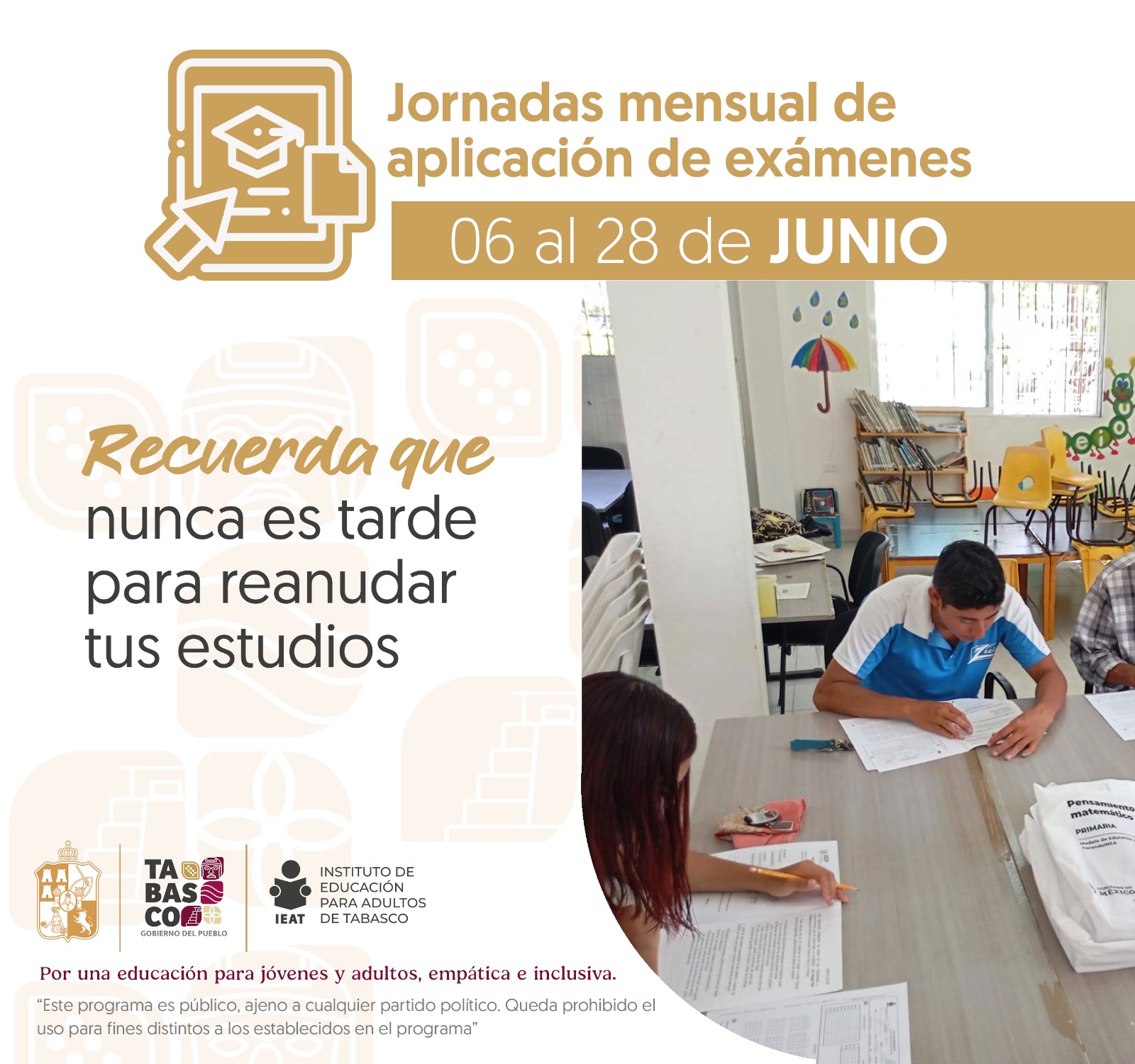 Jornada de examenes en Tabasco