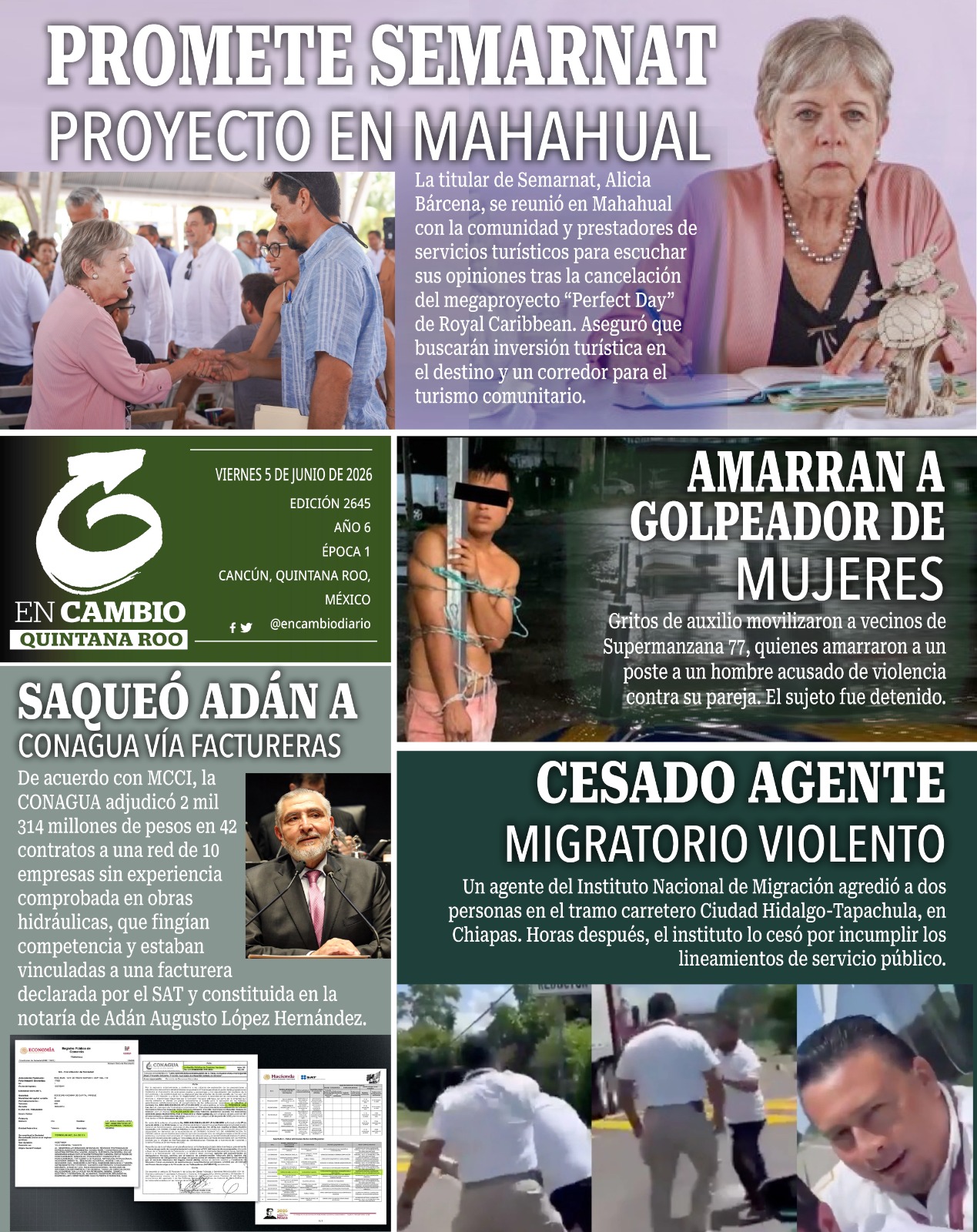 contra Portada en cambio qroo 5 junio 2026 contra Portada en cambio qroo 5 junio 2026