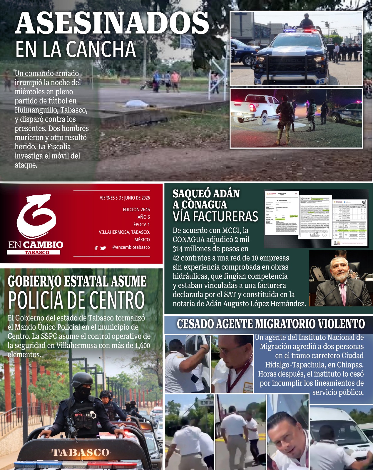 contra Portada en cambio tabasco 5 junio 2026 contra Portada en cambio tabasco 5 junio 2026
