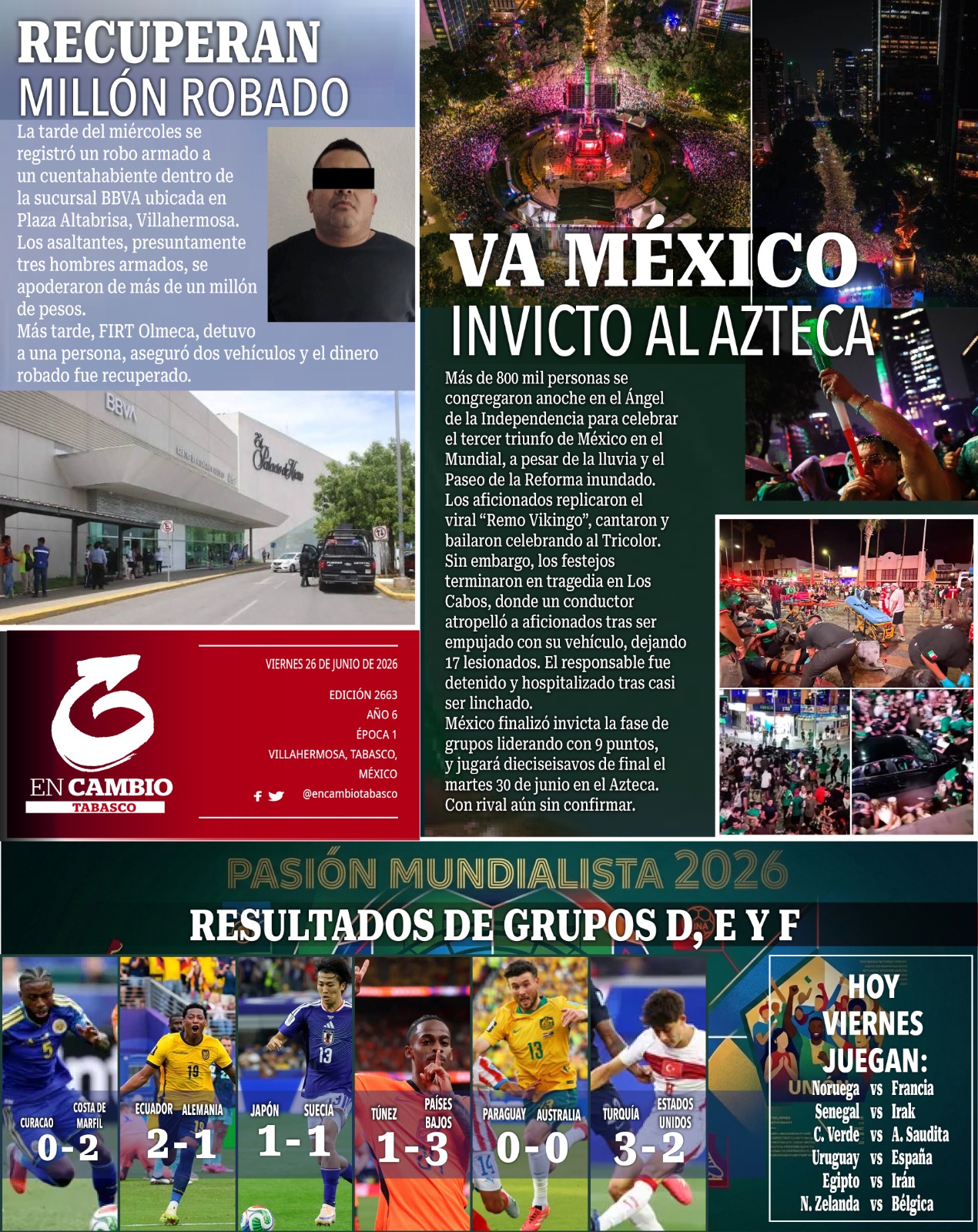 contra portada en cambio de tabasco 26 jun 2026 contra portada en cambio de tabasco 26 jun 2026