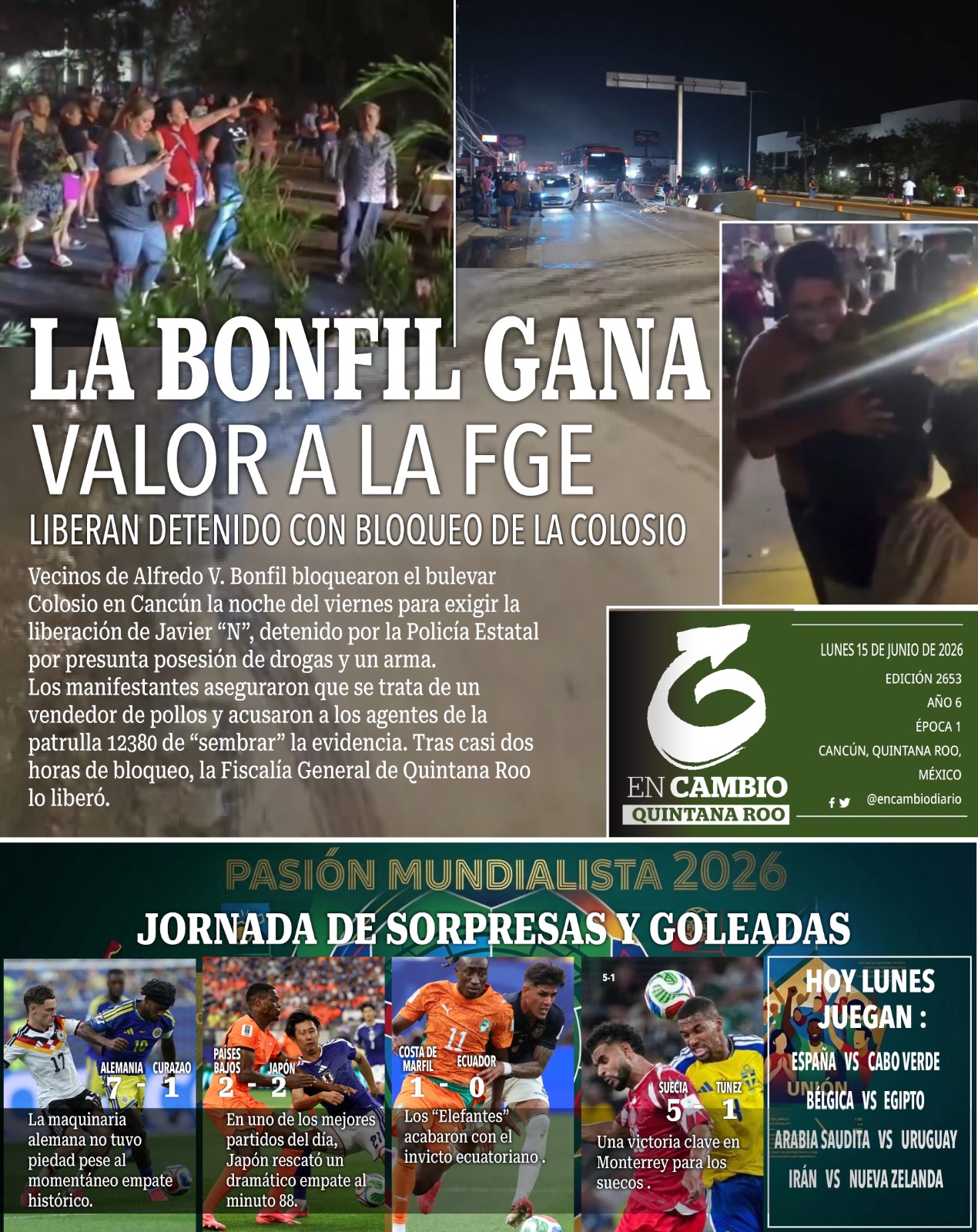 contra portada en cambio diario qroo 15 junio 2026 contra portada en cambio diario qroo 15 junio 2026