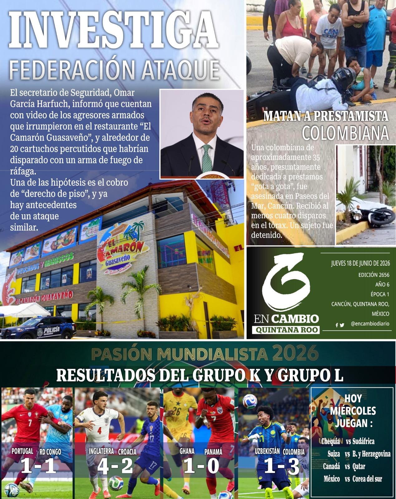 contra portada en cambio qroo 18 de junio 2026