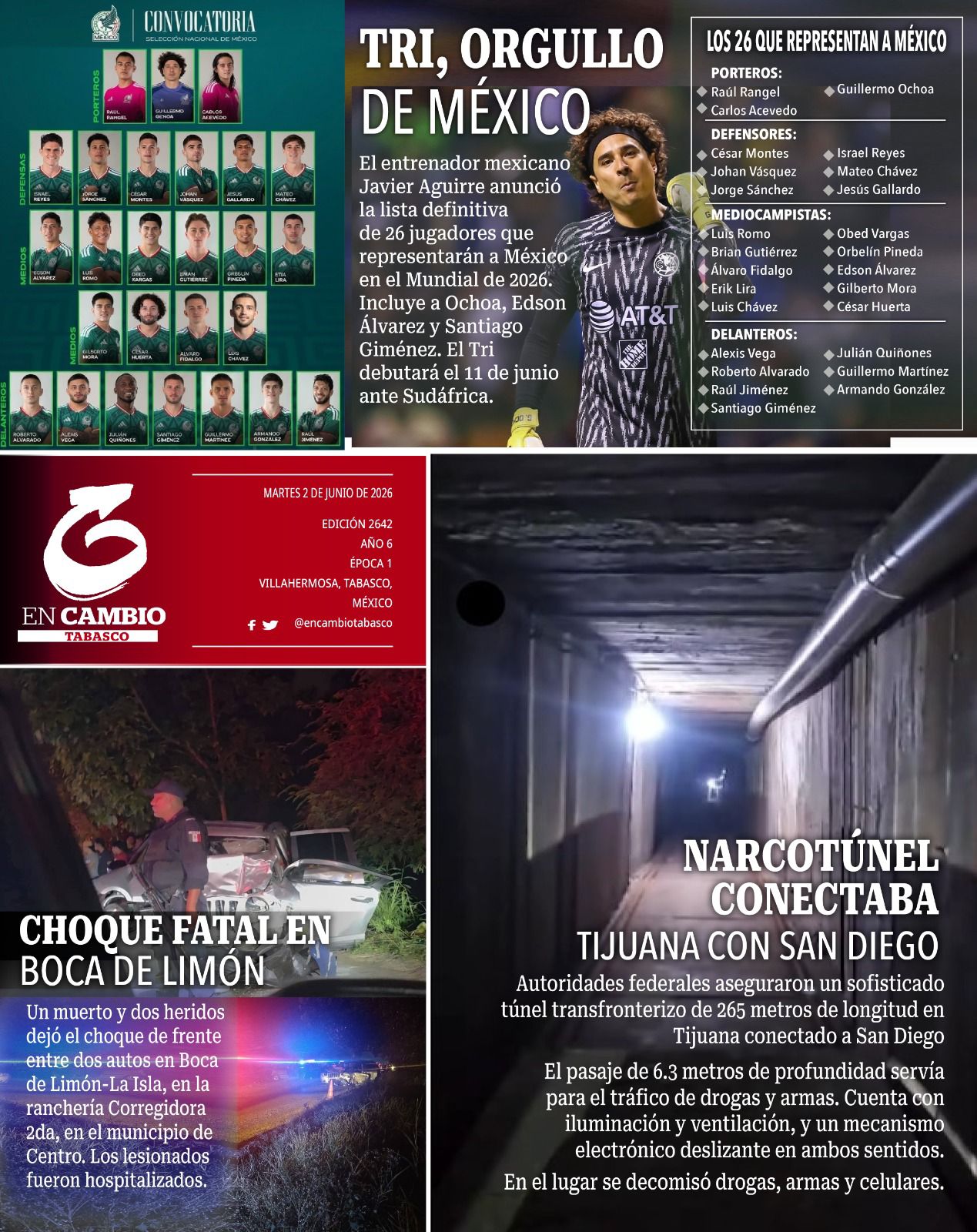 contra portada encambio diario tabasco 2 junio 2026 contra portada encambio diario tabasco 2 junio 2026