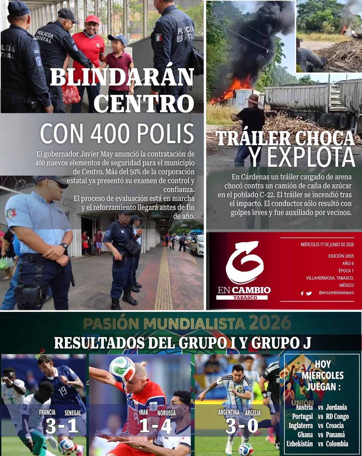 portada en cambio de tabasco 17 junio 2026 portada en cambio de tabasco 17 junio 2026