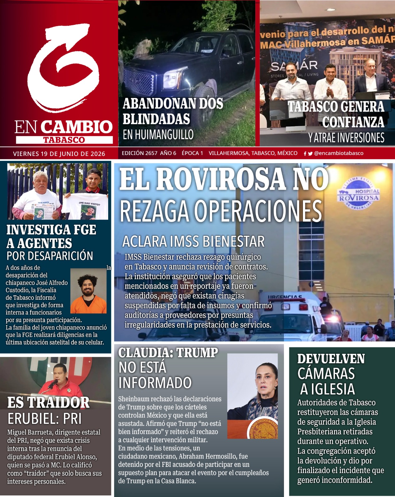 portada en cambio diario qroo 19 jun 2026 portada en cambio diario qroo 19 jun 2026